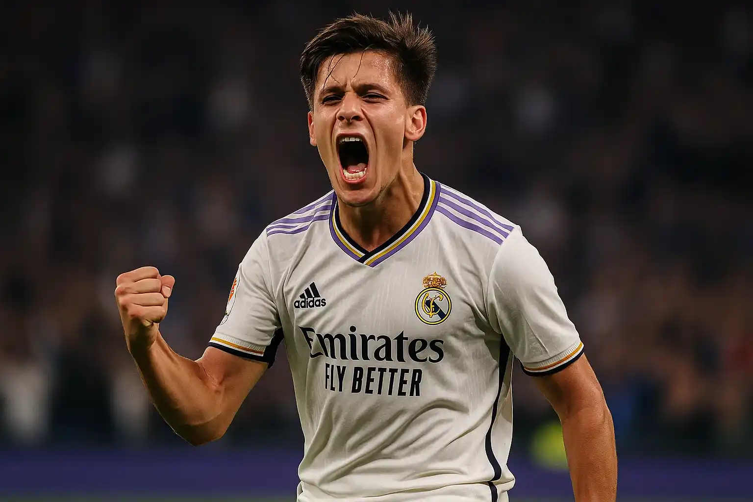 Arda Guler ăn mừng bàn thắng, minh chứng cho sự khát khao cháy bỏng